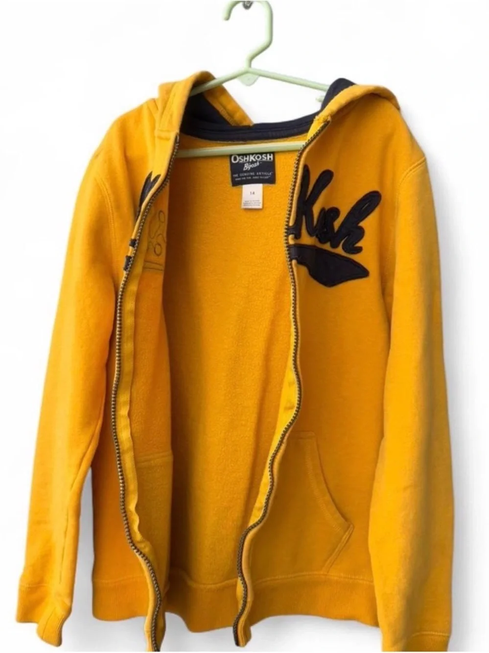 OshKosh B'gosh Boys Mustard Yellow Full-Zip Hoodie